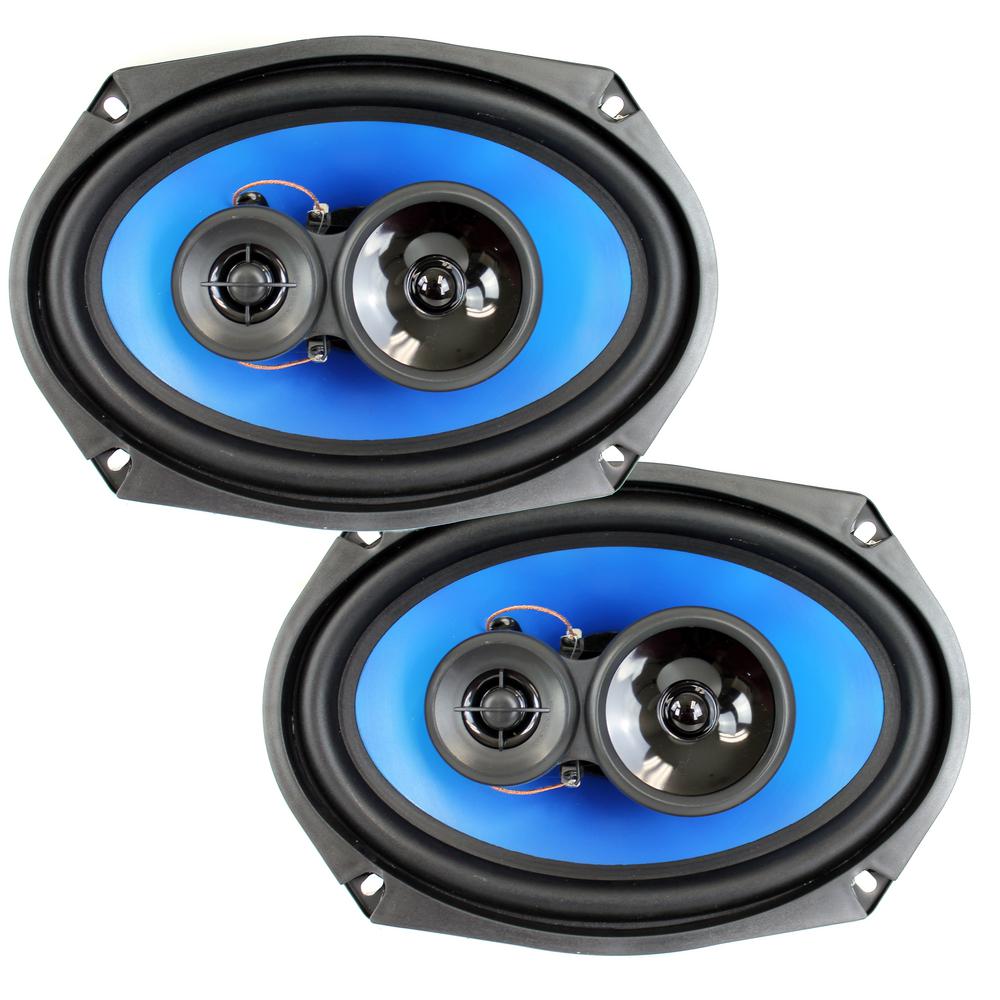 Pair of Audiobank 6x9 700 Watt 3-Way Red Car Audio Stereo Coaxial Speakers 2 Speakers AB6970