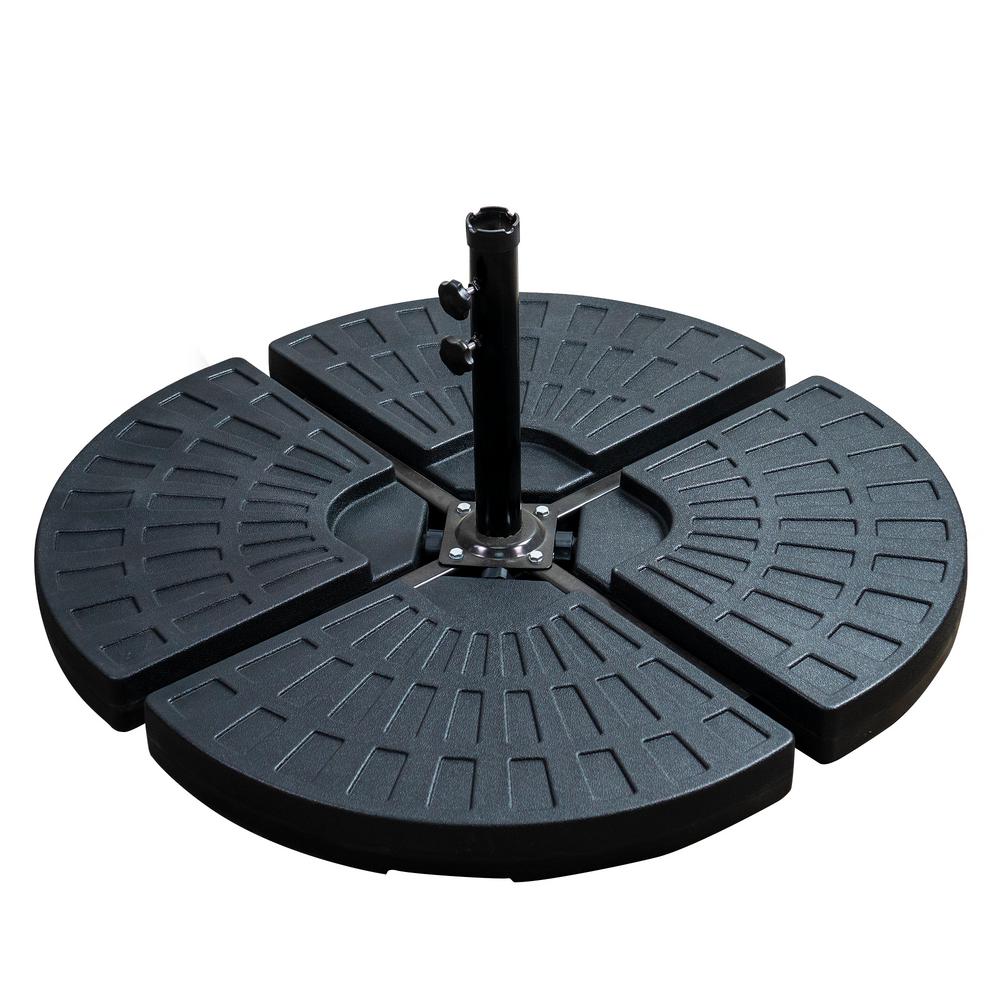 Pure Garden 4 Piece Weighted Cantilever And Offset Patio Umbrella Base With Handle In Black Hw1500212 The Home Depot