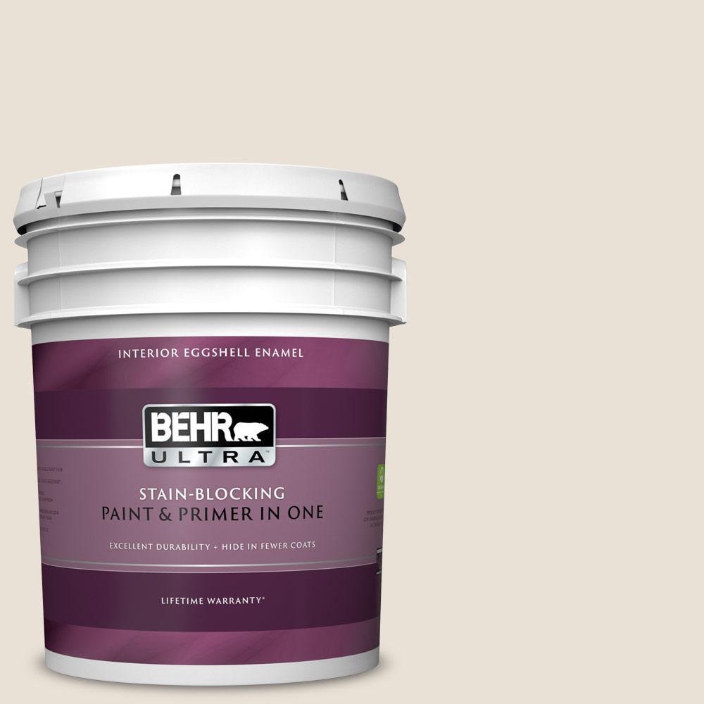 BEHR ULTRA 5 gal. 73 Off White Eggshell Enamel Interior Paint and Primer in One275005 The
