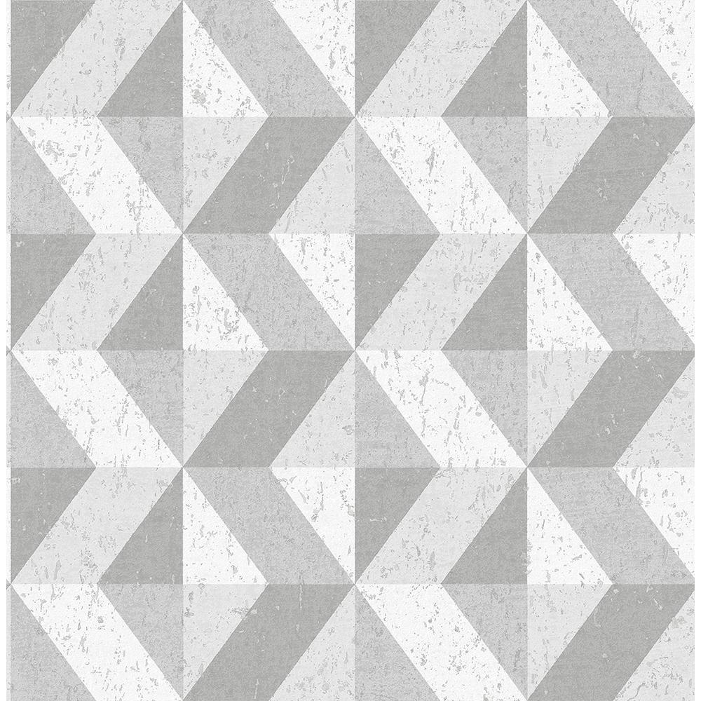 56 4 Sq Ft Cerium Grey Concrete Geometric Wallpaper