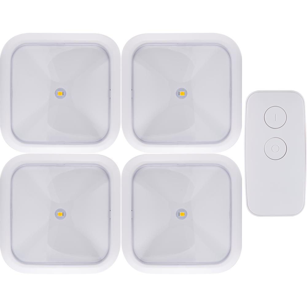 Ge Battery Under Cabinet Lights Lighting The Home Depot Battery Operated Wireless Remote Led Puck Lights White 4 Pack