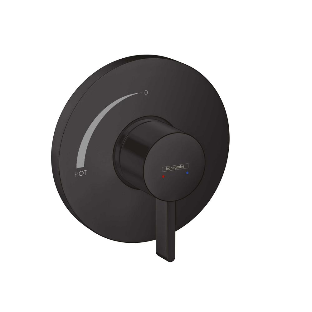 Hansgrohe Ecostat S SingleHandle Shower Trim Kit in Matte Black Valve