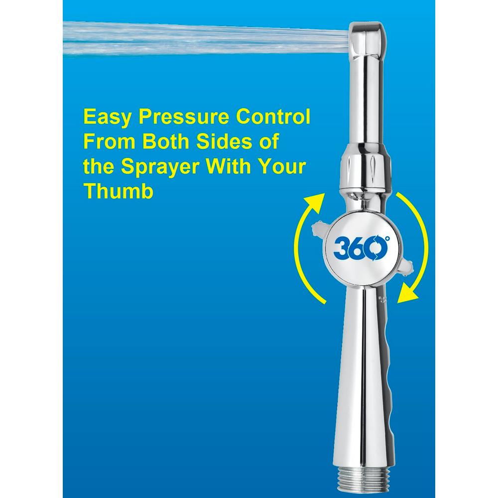 Aquaus Bidet Hand Held Stainless Steel Hose Spray Wand Adjustable Water