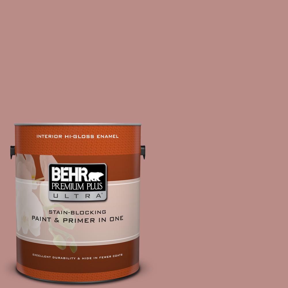 Behr Premium Plus Ultra 1 Gal 170f 5 Brick Dust Hi Gloss Enamel 170f 5 Brick Dust Hi Gloss
