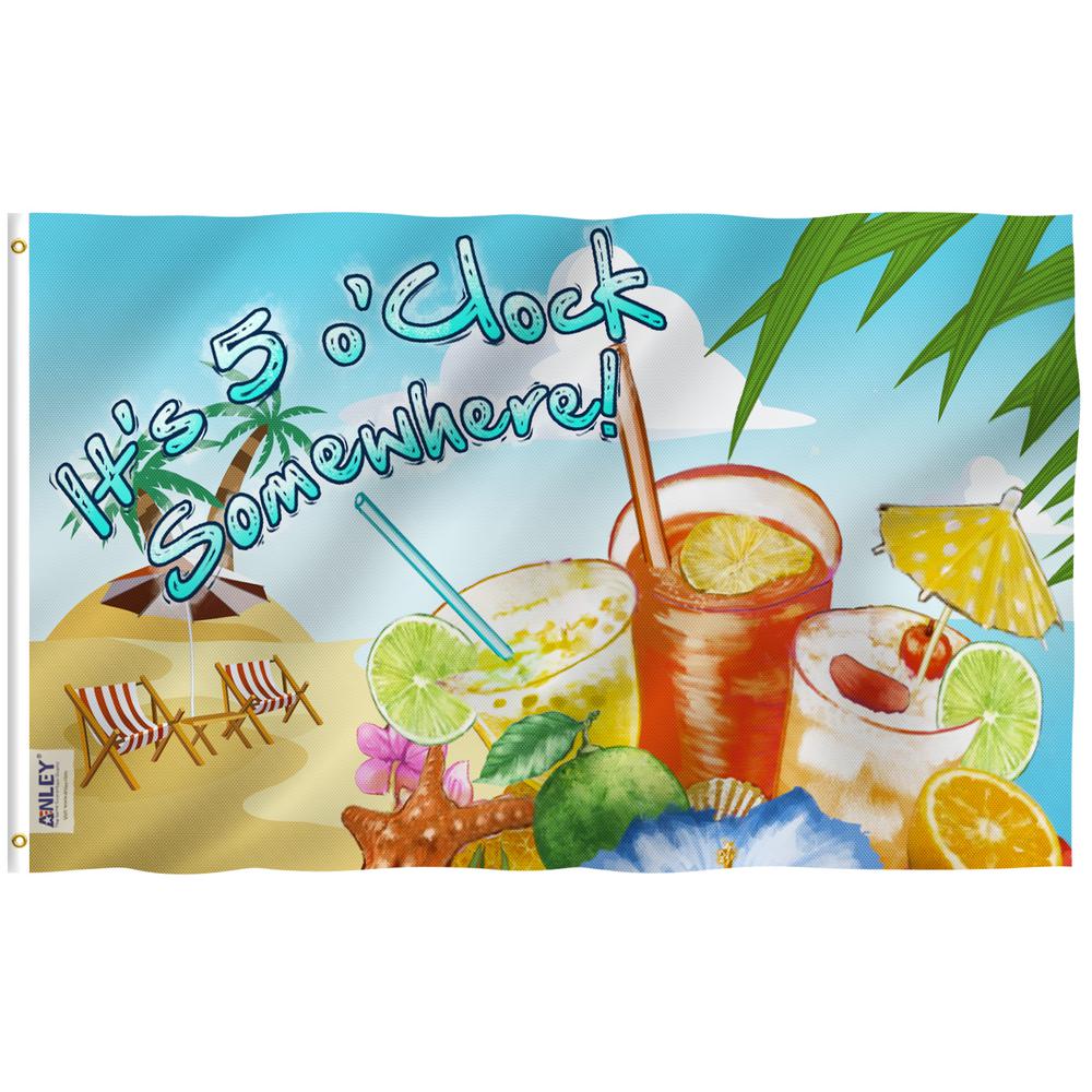 Anley Fly Breeze 3 Ft X 5 Ft Polyester 5 O Clock Somewhere Flag