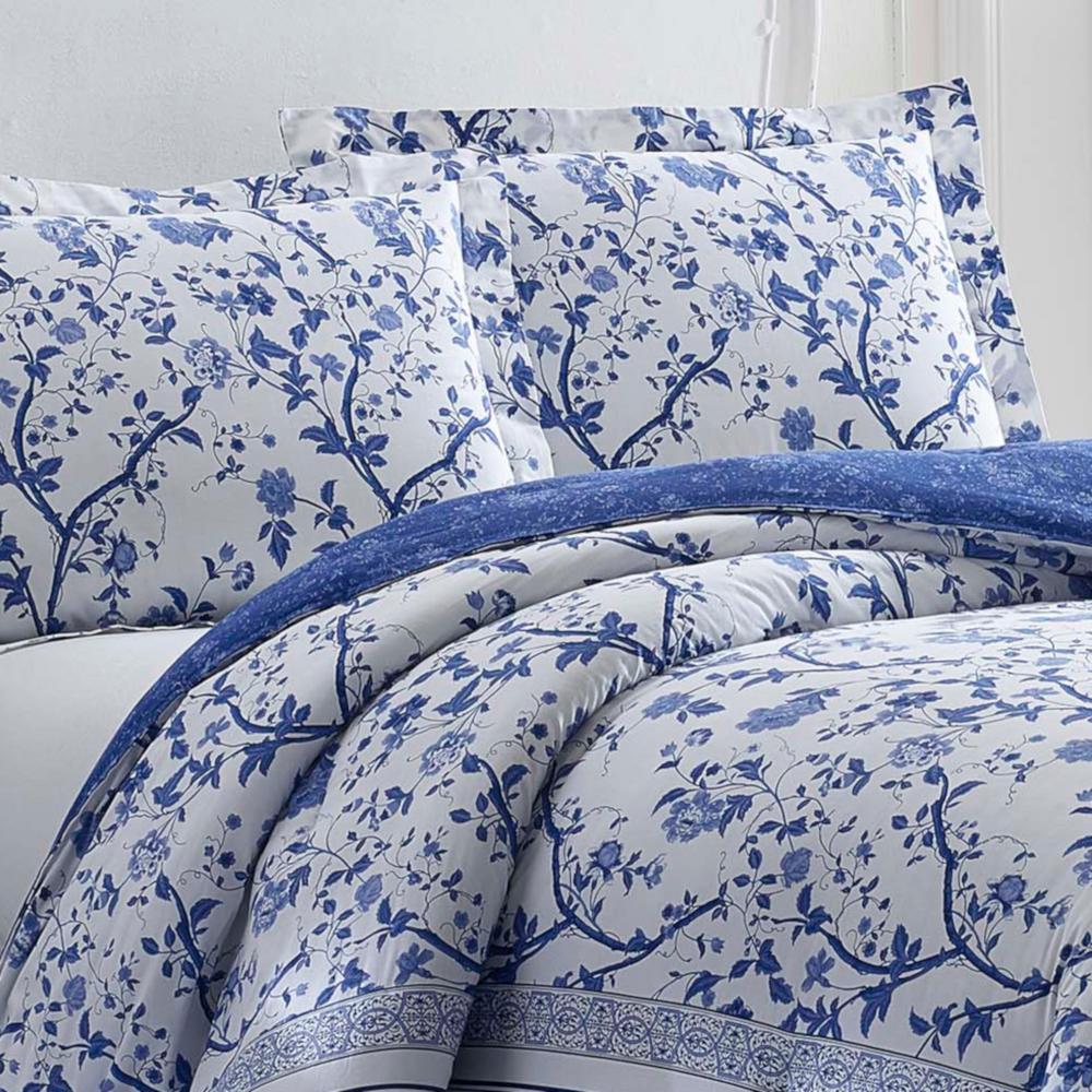 Laura Ashley Charlotte 4 Piece China Blue Fl Cotton Twin Comforter Set 211389 The Home Depot - Laura Ashley Bedding Blue And White Laura Ashley Charlotte 4 Piece China Blue Fl Cotton Twin Comforter Set 211389 The Home Depot - Laura Ashley Bedding Blue And White