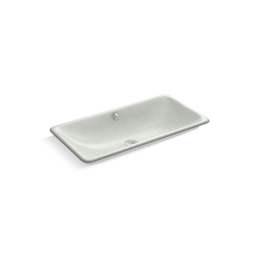 KOHLER Iron Plains Drop-In Bathroom Sink in Sea Salt-K-20212-W-FF - The ...