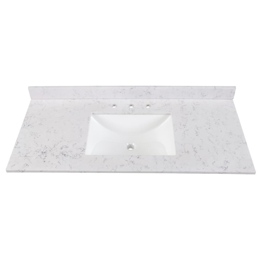 Home Decorators Collection 49 in. Stone Effects Vanity Top in Pulsar with White Basin