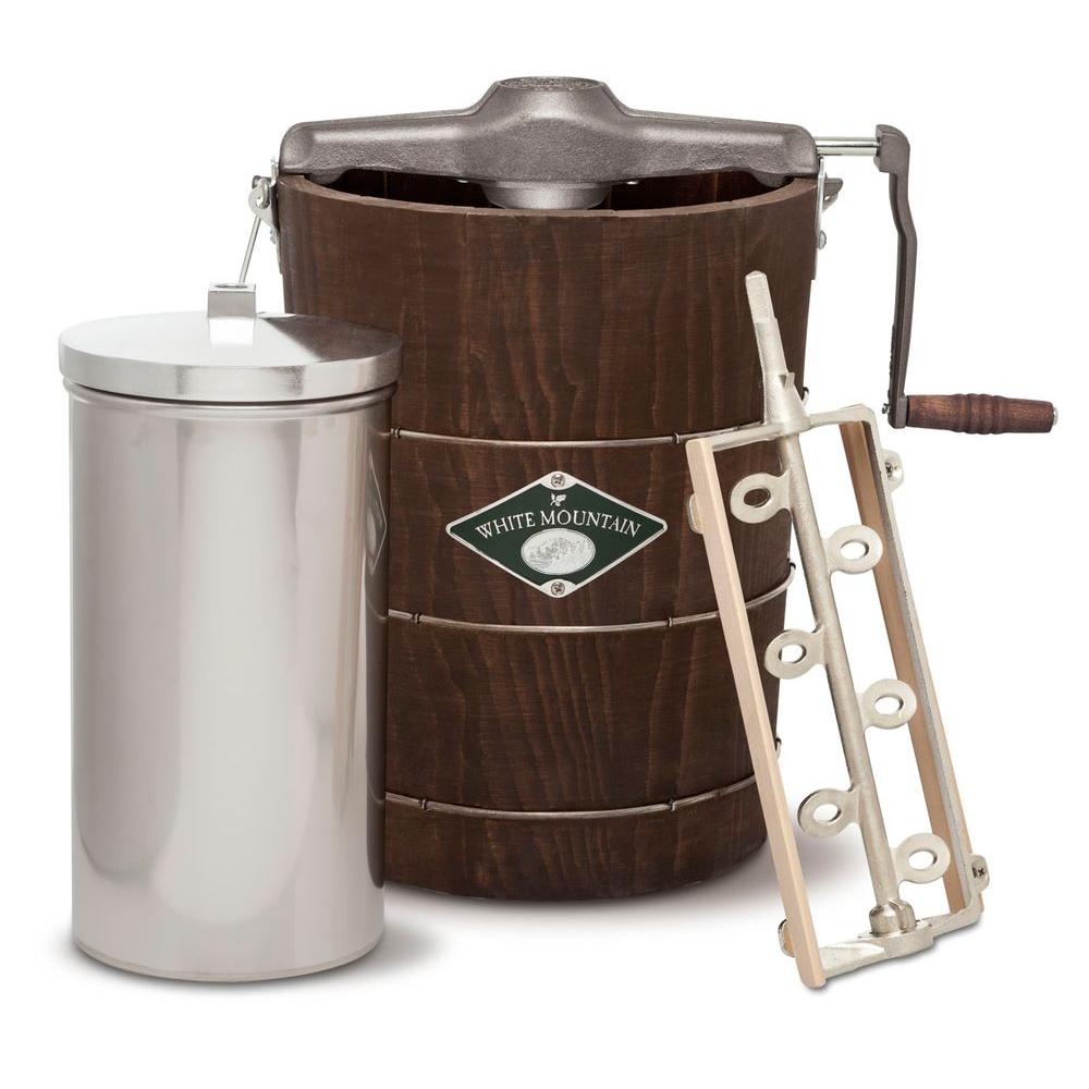 White Mountain Manual 6 Qt Green And Brown Hand Crank Ice Cream Manual 6 Qt Green And Brown Hand Crank