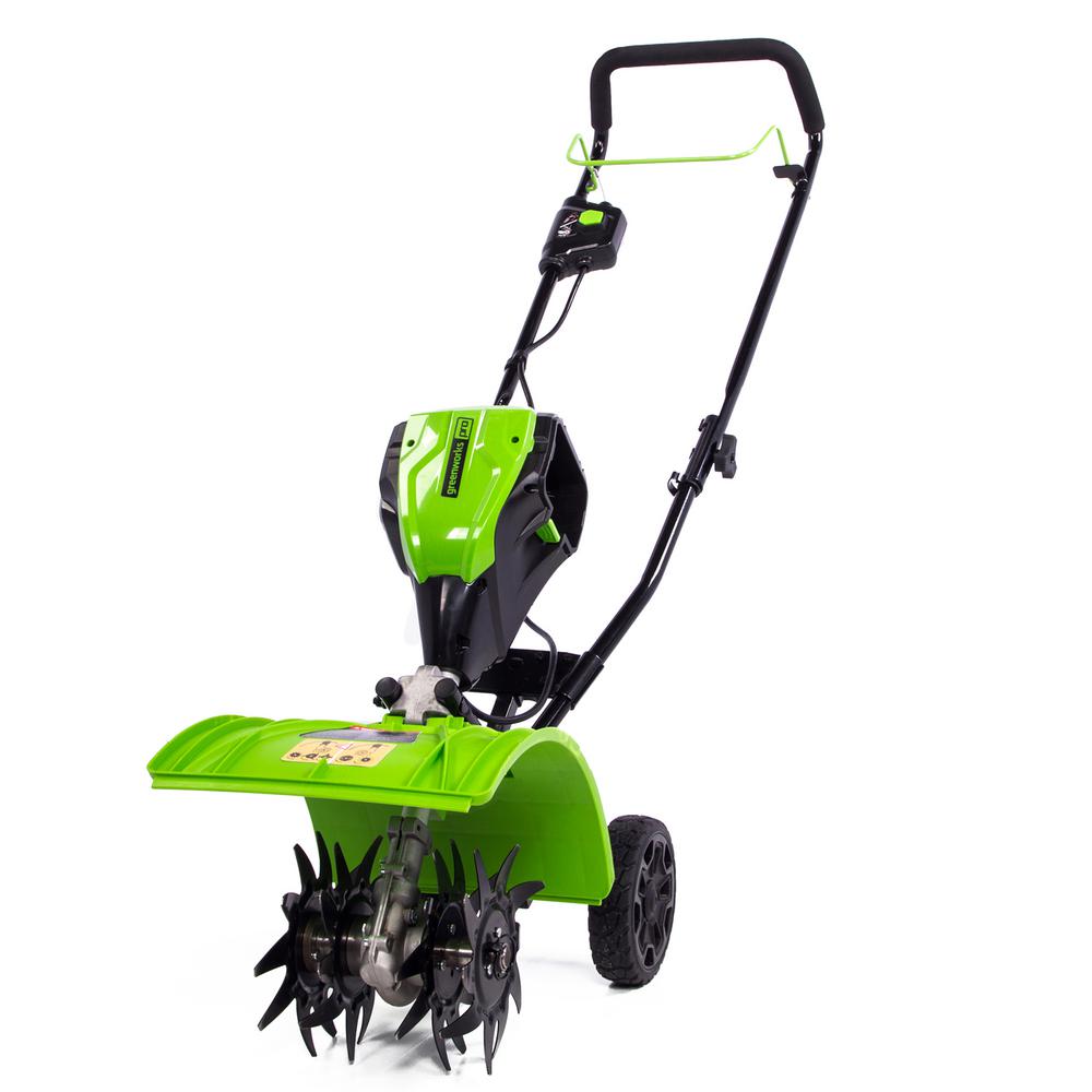 Greenworks PRO 8 in. 60Volt Electric Cordless Garden Cultivator with 2