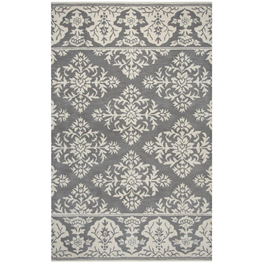 Rizzy Home Marianna Fields Gray Medallion Hand Tufted Wool 8 Ft X 10 Area Rug