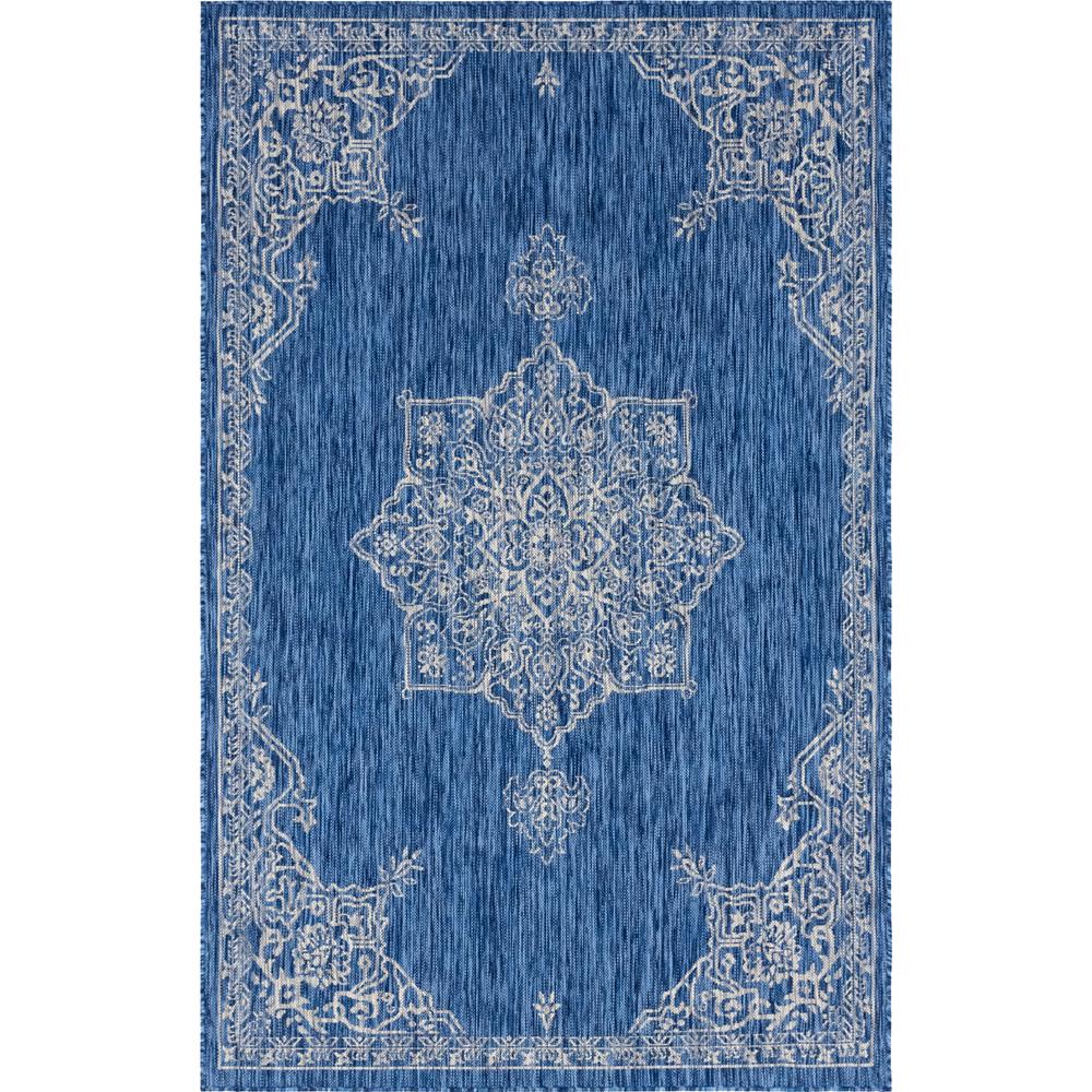 Unique Loom Blue Antique Outdoor 9 ft. x 12 ft. Area Rug ...