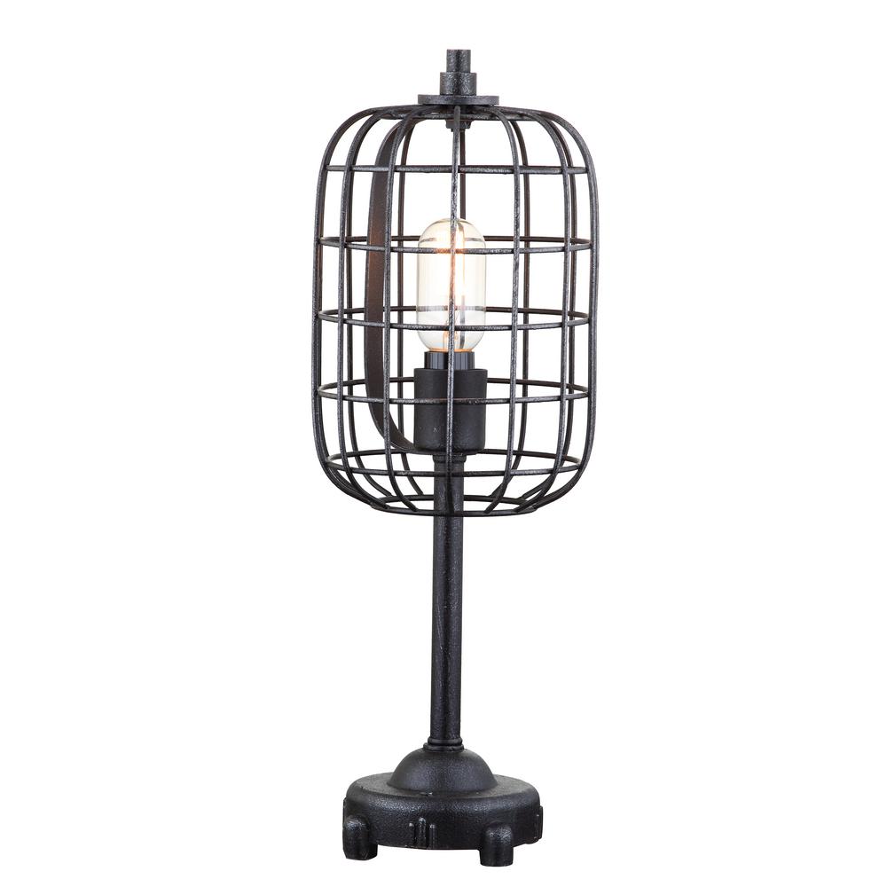 industrial cage table lamp