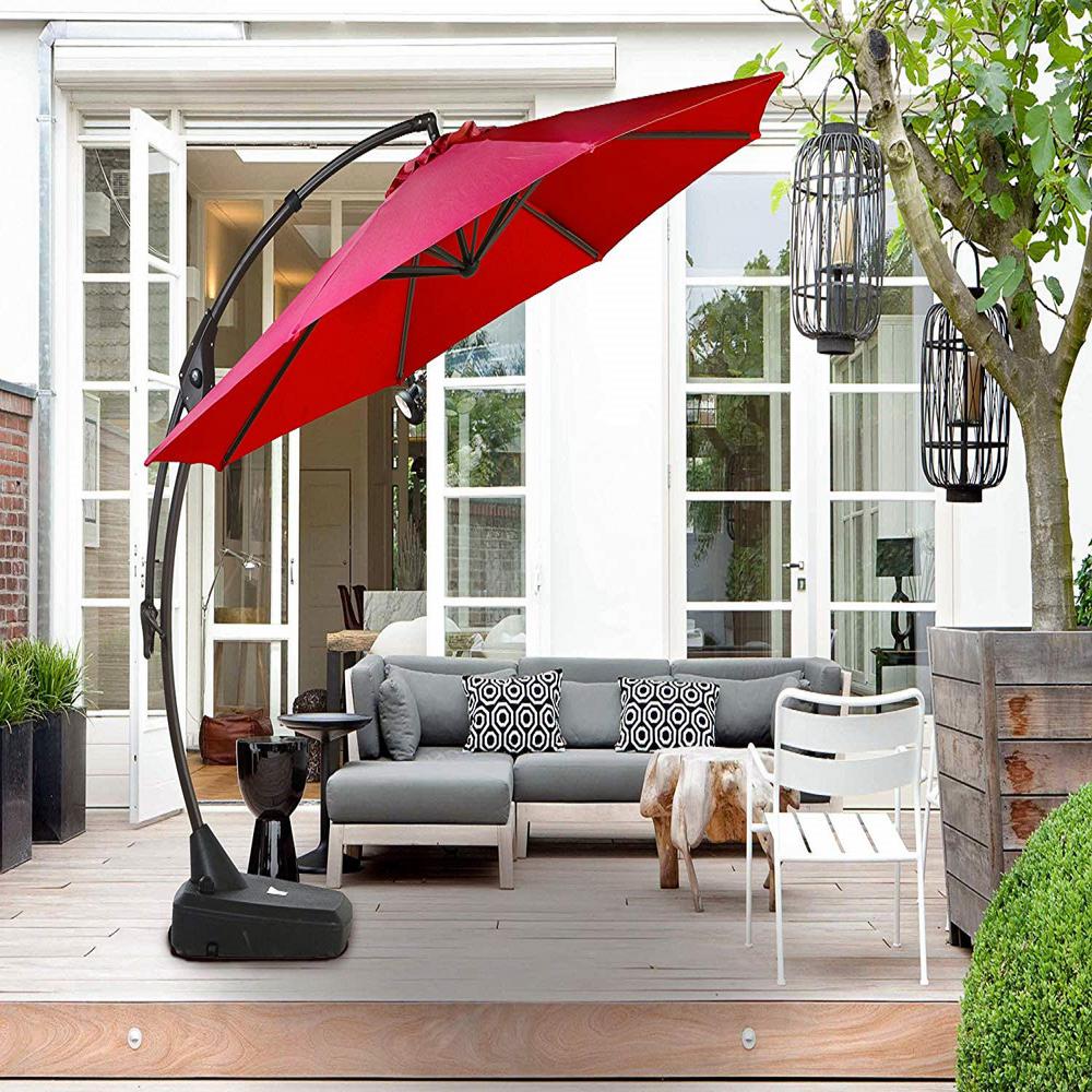 Boyel Living 12 Ft Cantilever Patio Umbrella With Base In Brick Red Td1000004 The Home Depot
