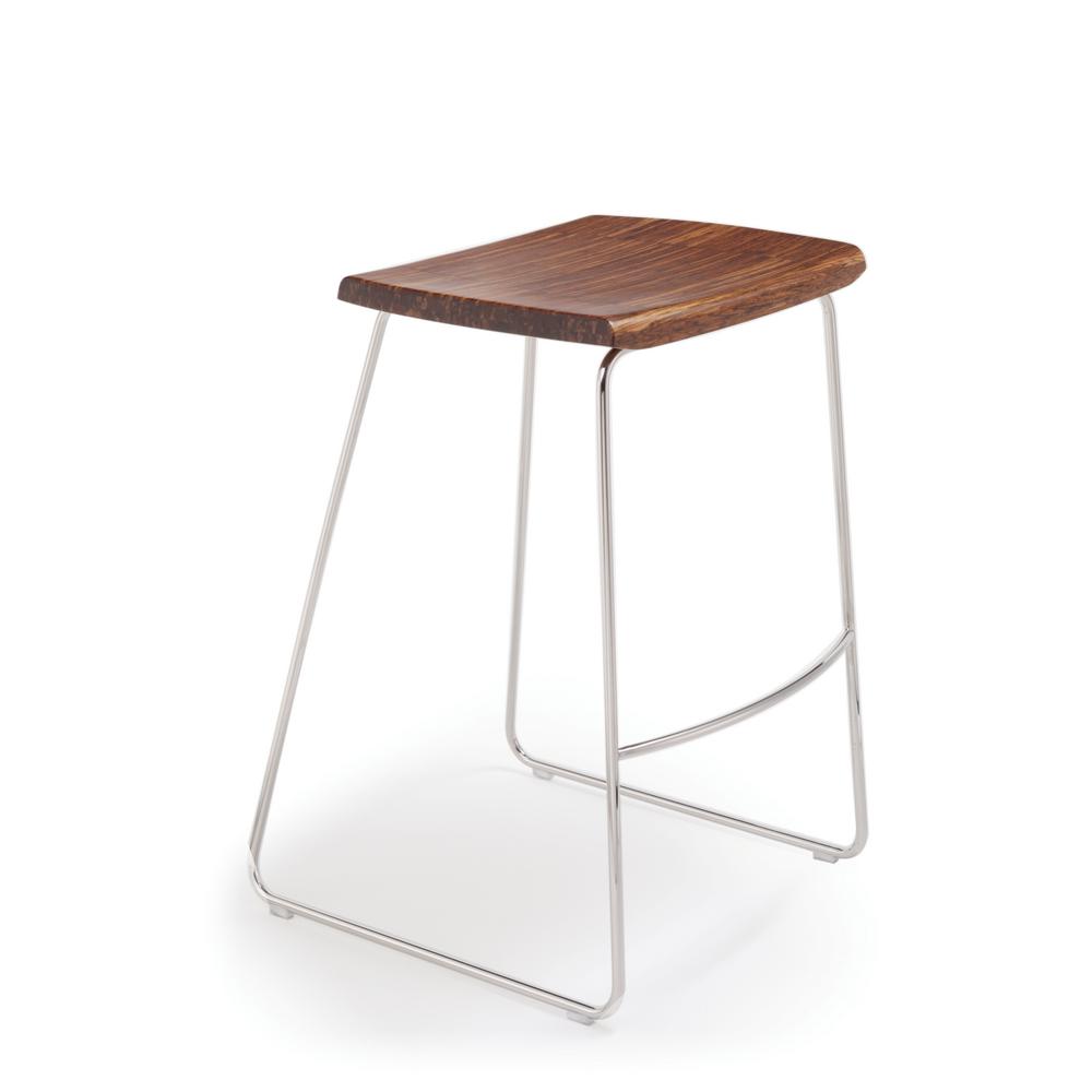 Paris 30 In Exotic 100 Solid Bamboo And Polished Stainless Steel Bar Stool Without Back Set Of 2 Paris 30 In Exotic 100 Solid Bamboo And Polished Stainless Steel Bar Stool Without Back Set Of 2