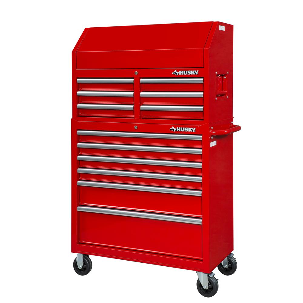 Husky 36 in. 12-Drawer Tool Chest and Cabinet combo in Gloss Red-UACT-H