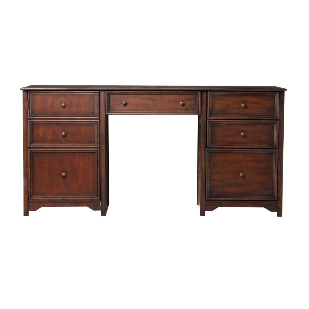 Home Decorators Collection Oxford Chestnut Executive Desk 30 5 In