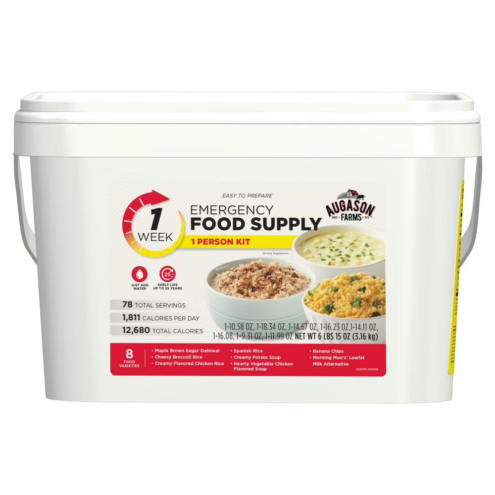 AUGASON FARMS 2 Gal. Pail 1Week 1Person Emergency Food Supply