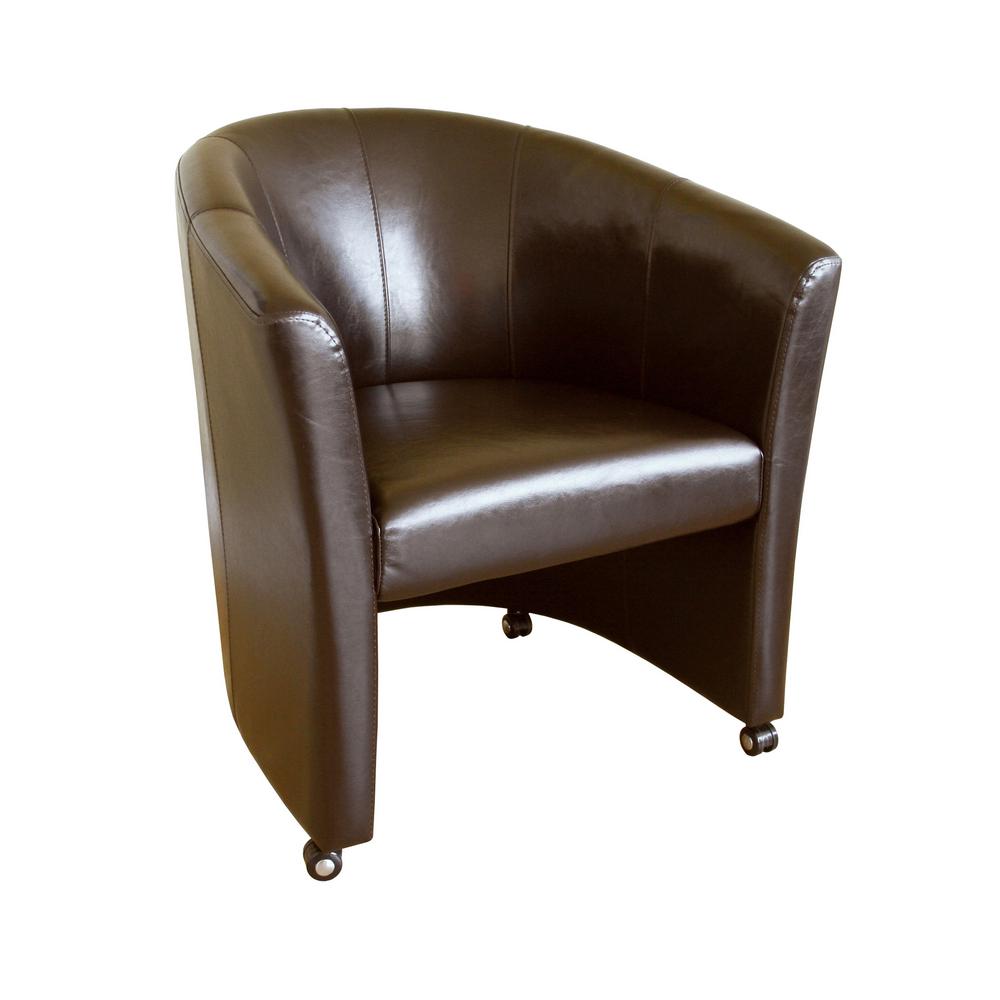 Home Decorators Collection Rebecca Brown Leather Tufted Accent Chair