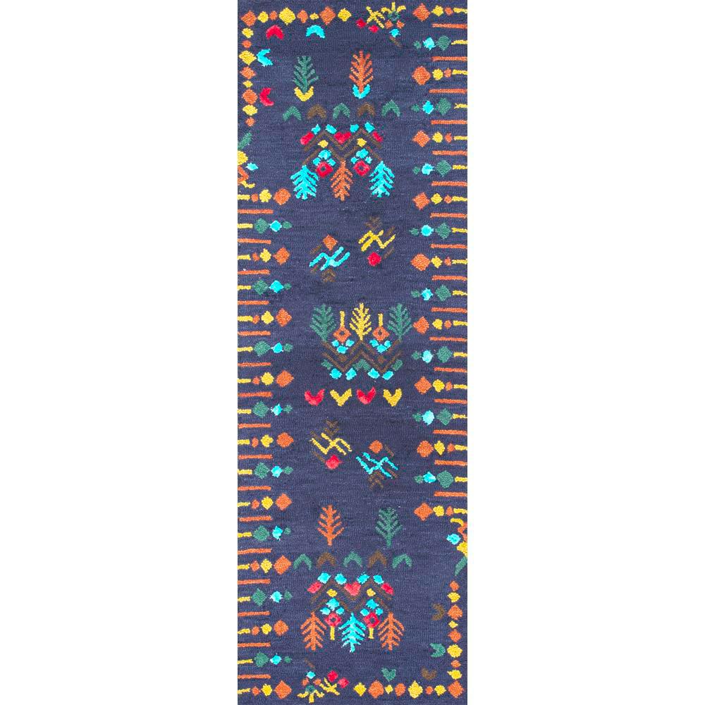 Nuloom Gabbeh Tribal Jannet Navy 2 Ft 6 In X 10 Runner Rug Gabbeh Tribal Jannet Navy 2 Ft 6 In X 10 Runner Rug