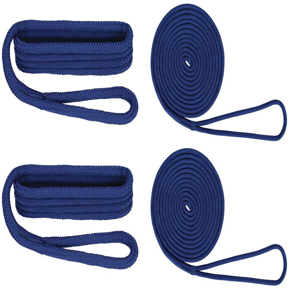Extreme Max 5/8 In. X 250 Ft. BoatTector Double Braid Nylon Anchor Line With Thimble In White And Gold 3006 2276