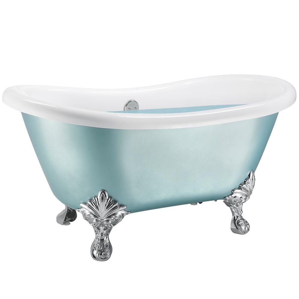 green clawfoot tub