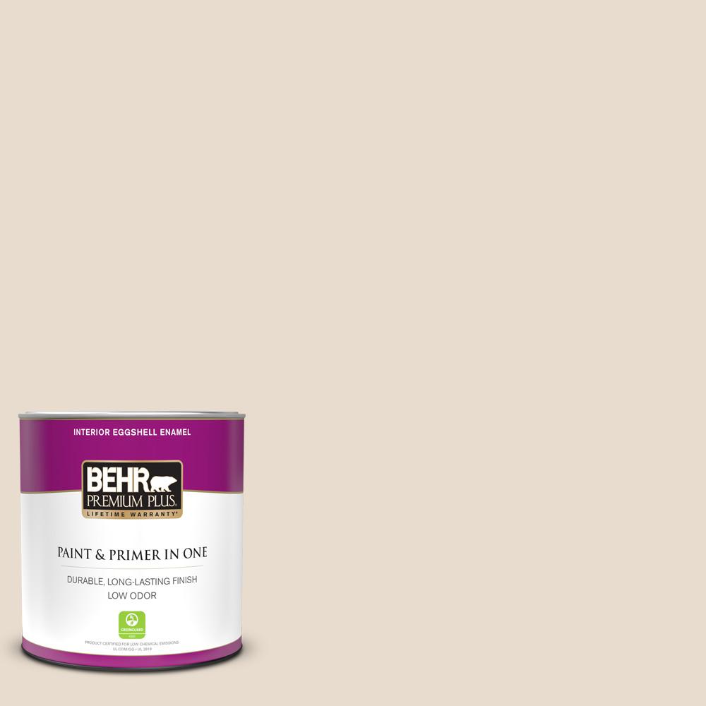 BEHR PREMIUM PLUS 1 Qt. #OR-W11 White Mocha Eggshell Enamel Low Odor ...