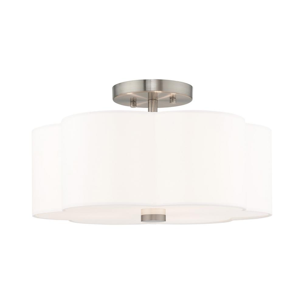 Livex Lighting Chelsea 3 Light Brushed Nickel Semi Flushmount Livex Lighting Chelsea 3 Light Brushed Nickel Semi Flushmount