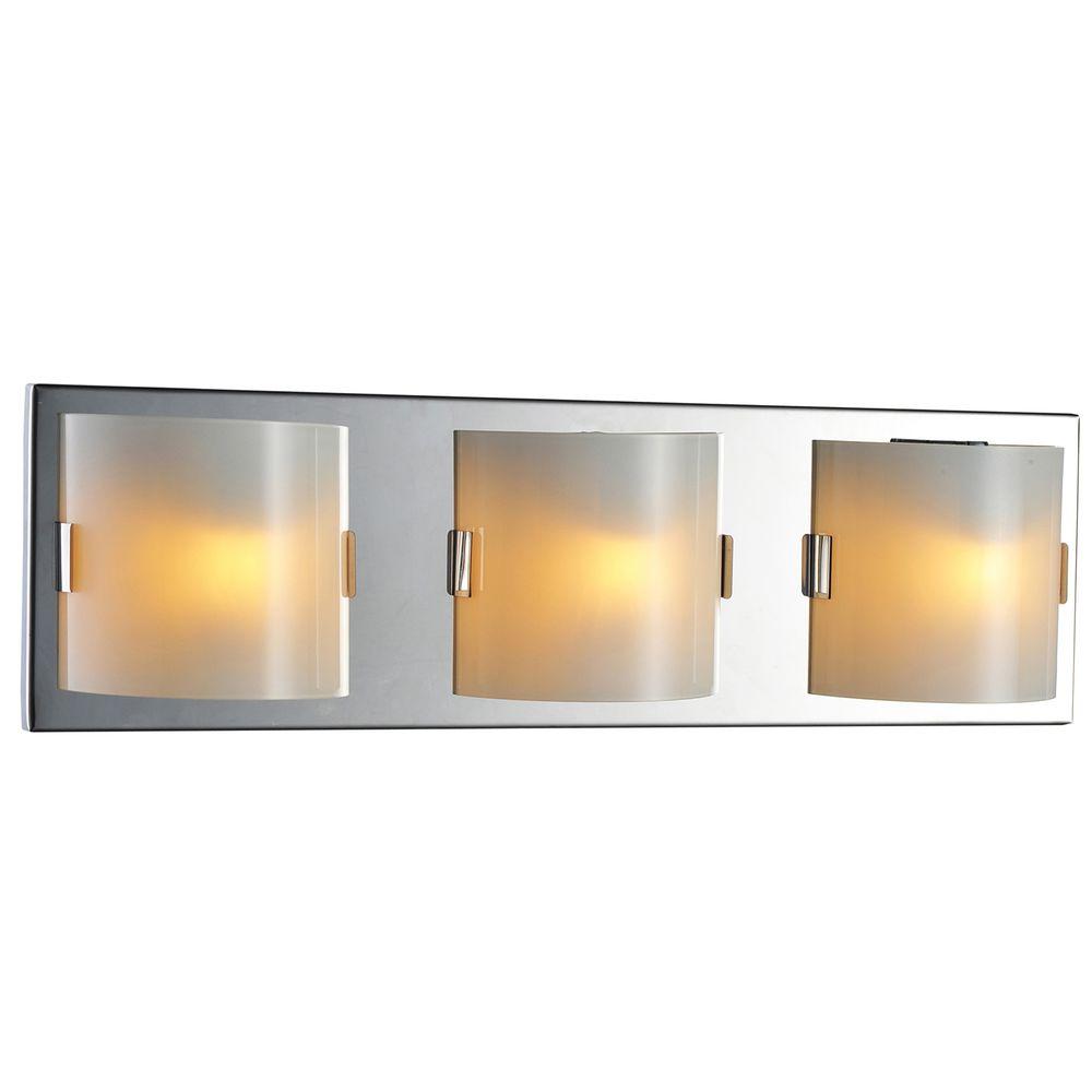 Decor Living Luna Collection 3Light Chrome Wall Vanity Light402WV