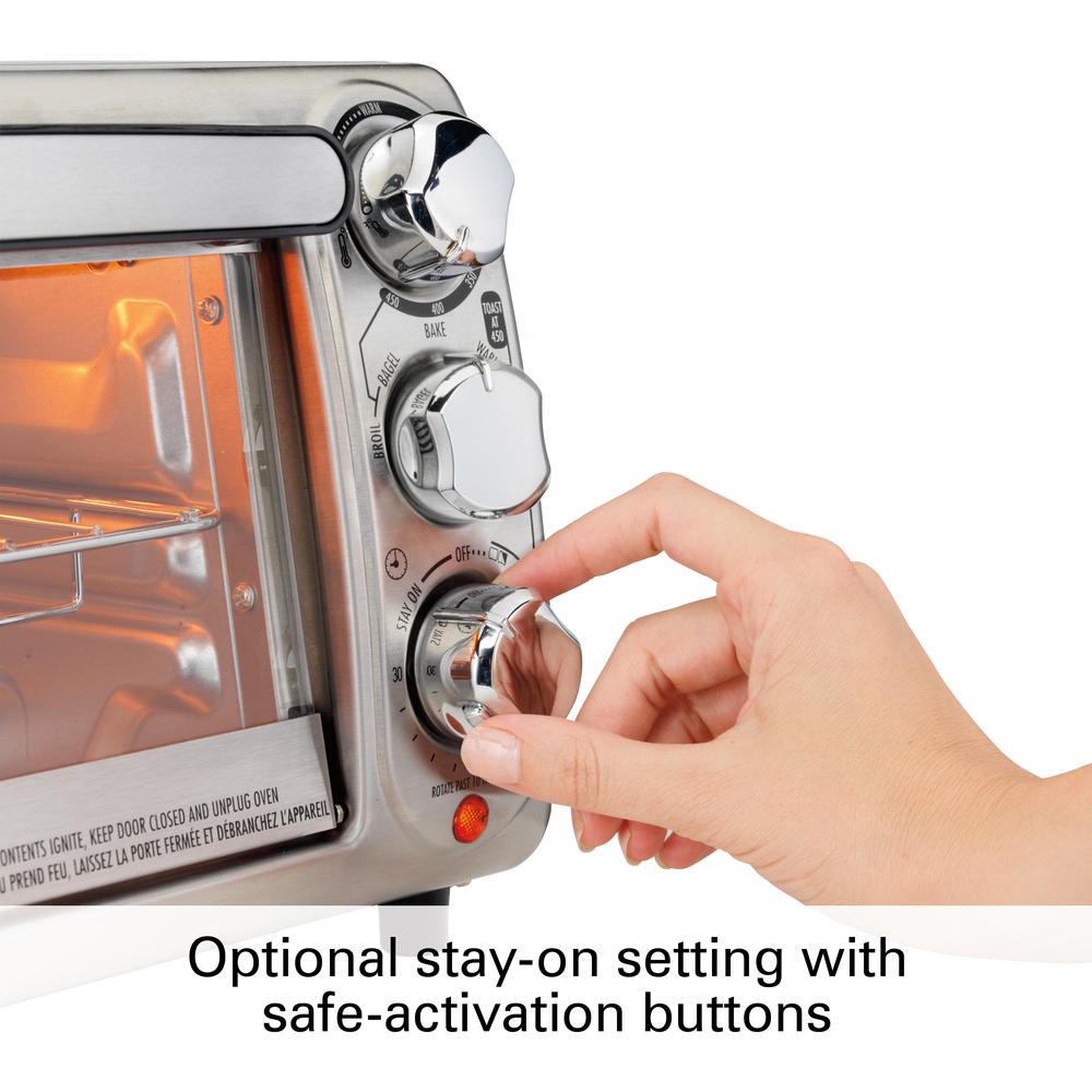 Hamilton Beach 1100 Watt 4 Slice Stainless Steel Toaster Oven 4 Slice Stainless Steel Toaster Oven