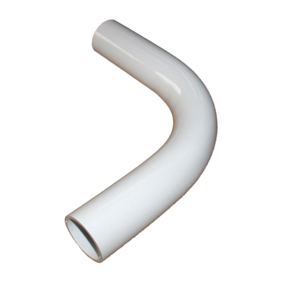 EZ Handrail 1.9 in. Aluminum Round ADA Handrail White 90 Degree Radius