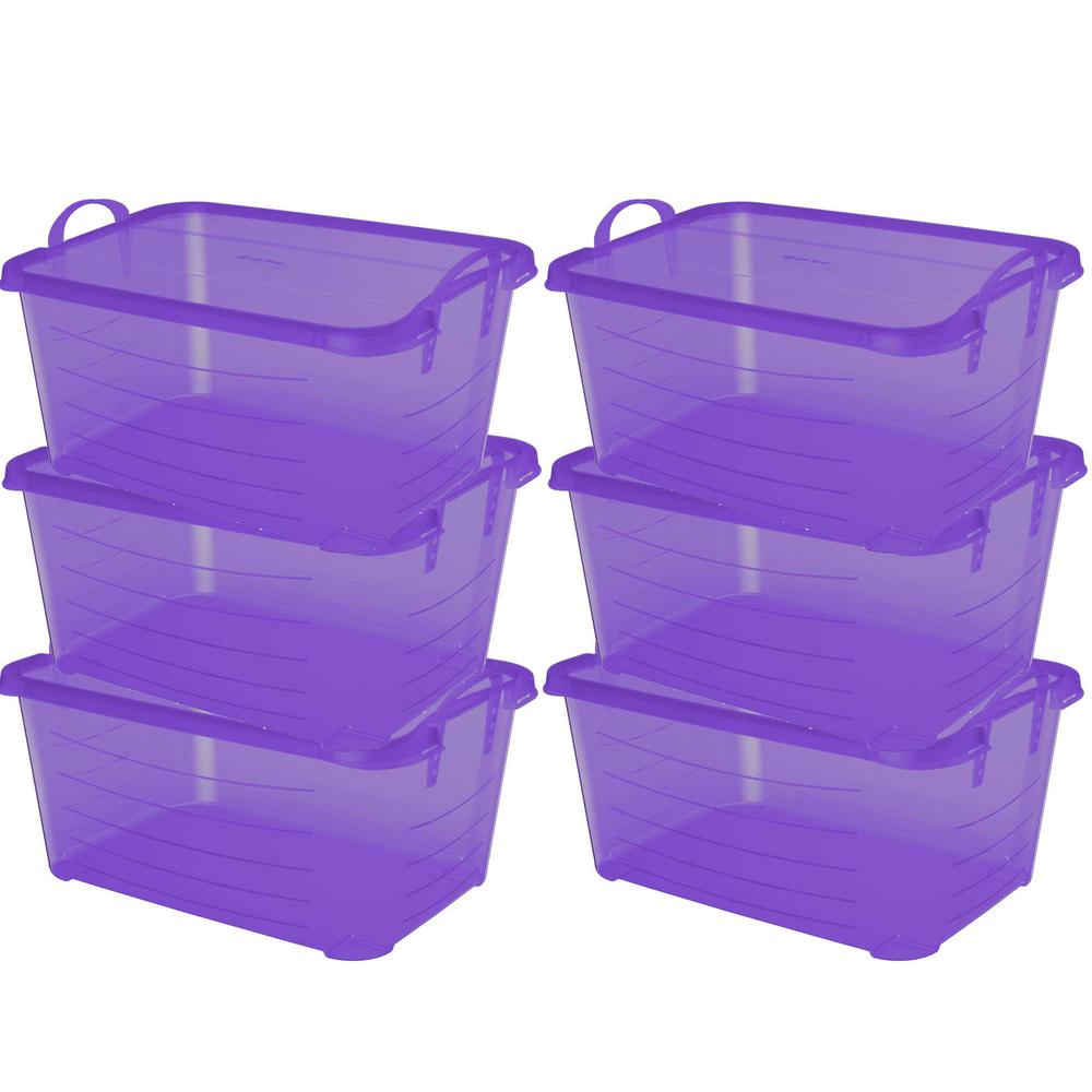 purple storage boxes