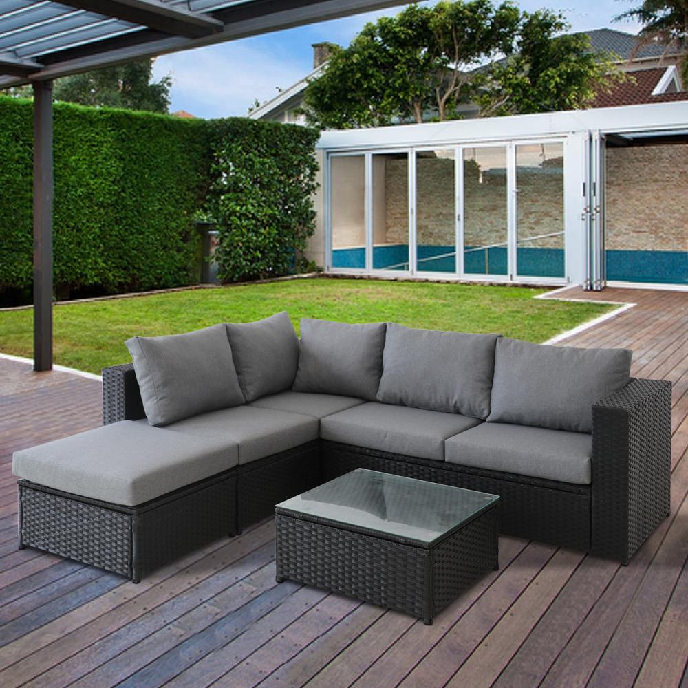 Black Patio Conversation Sets Outdoor Lounge Furniture The Home Depot - Sunbury 4 Seater Dining Metal Garden Furniture Set Black Patio Conversation Sets Outdoor Lounge Furniture The Home Depot - Sunbury 4 Seater Dining Metal Garden Furniture Set
