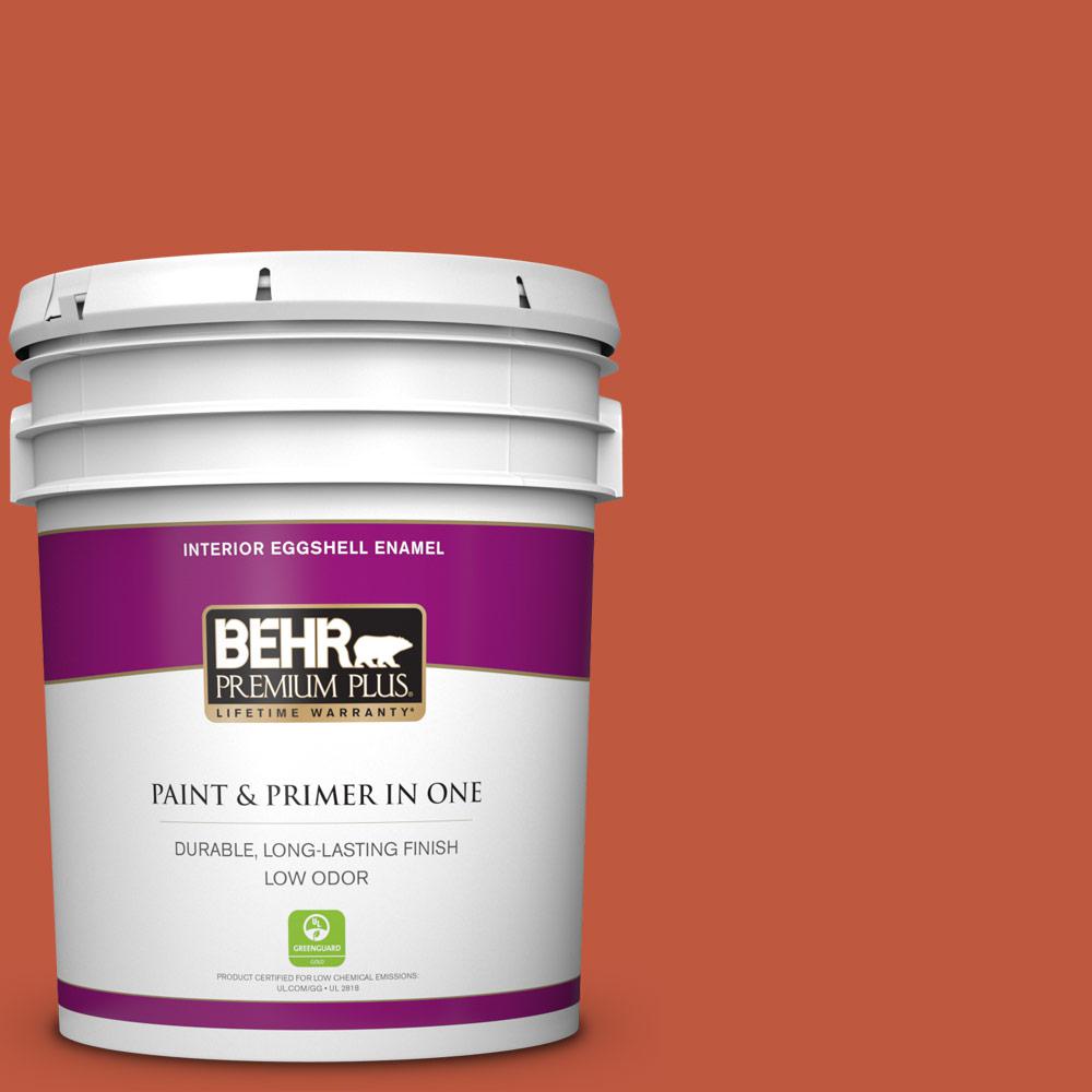 BEHR PREMIUM PLUS 5 gal. M1807 Deep Fire Eggshell Enamel Low Odor