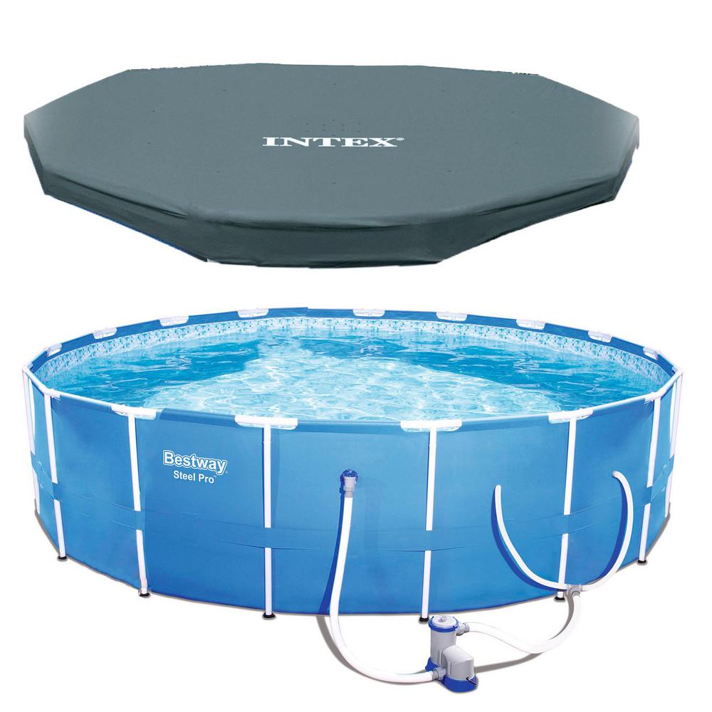 Bestway 12 Ft X 30 In D Steel Pro Round Above Ground Pool With