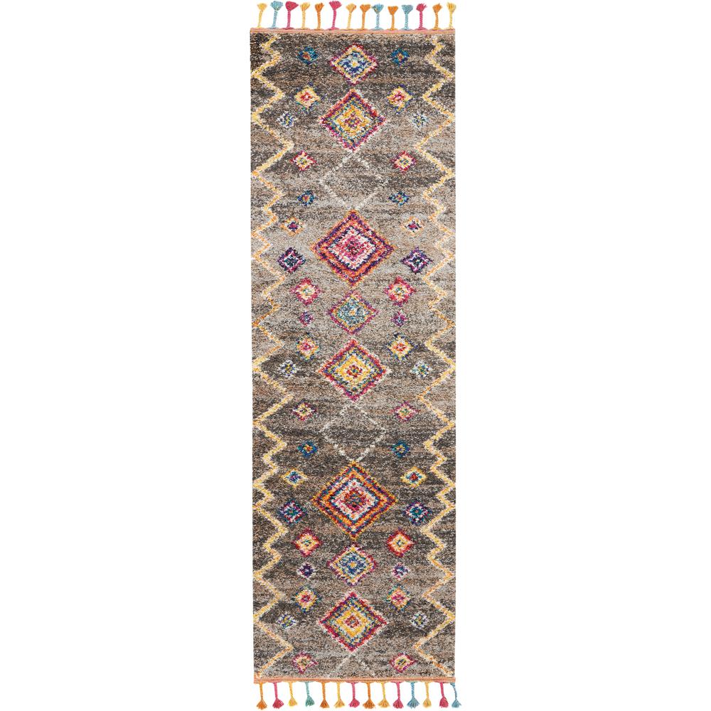 Nourison Moroccan Casbah 2' x 6' Runner Charcoal Grey Multicolor