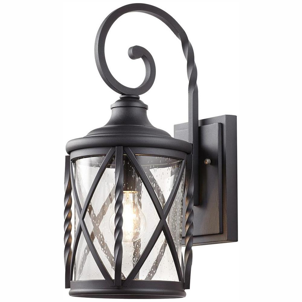 Home Decorators Collection 1 Light Black 18 75 In Outdoor Wall Light Black 18 75 In Outdoor Wall
