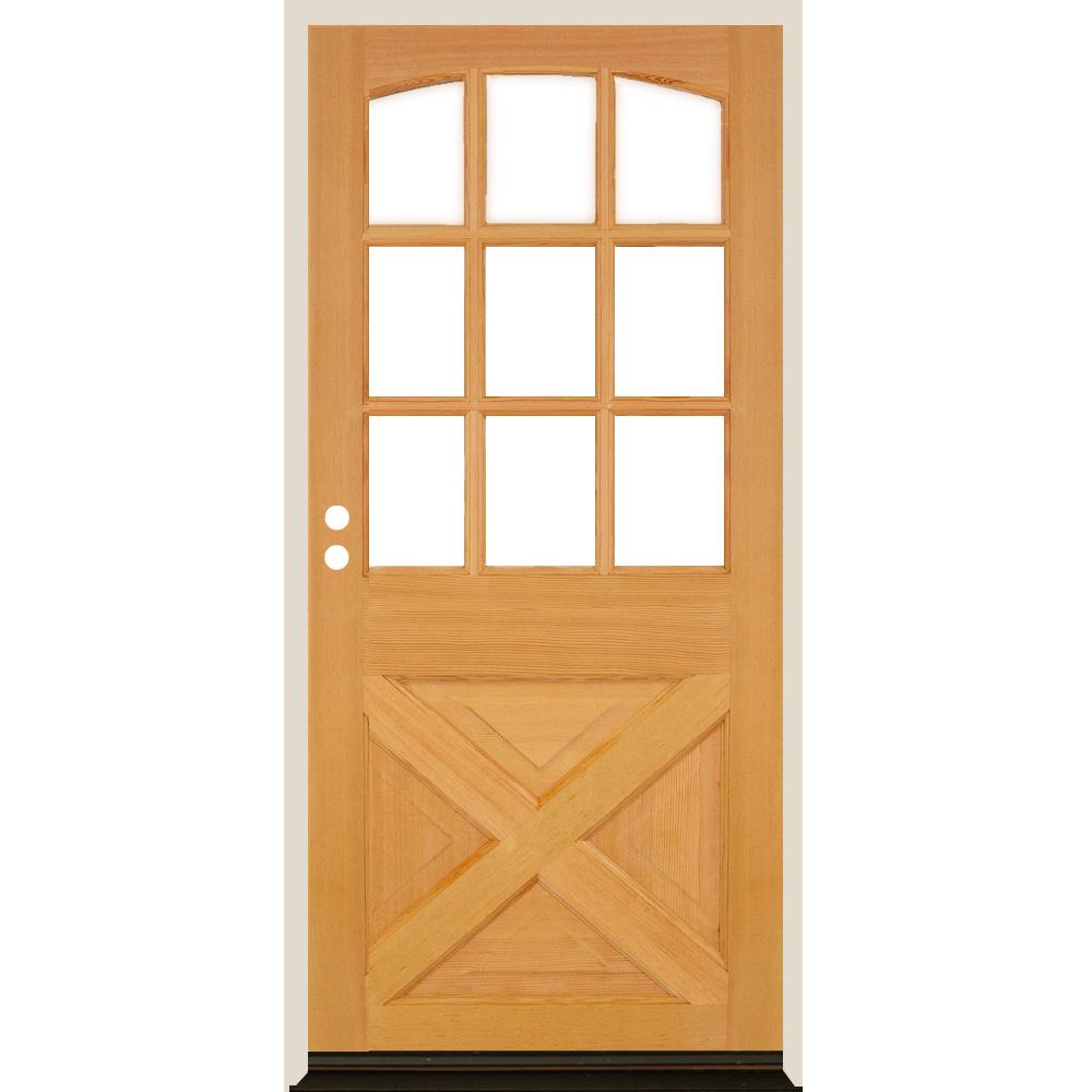 Krosswood Doors 36 In X 80 In Farmhouse X Panel Rh 12 Lite Clear