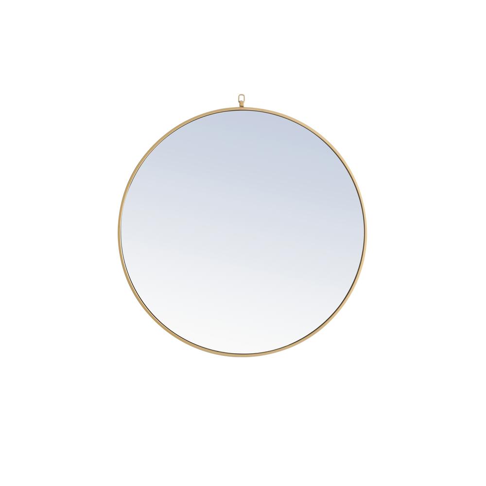 Timeless Home 40 in. H X 30 in. W Modern Rectangular Metal Framed Brass