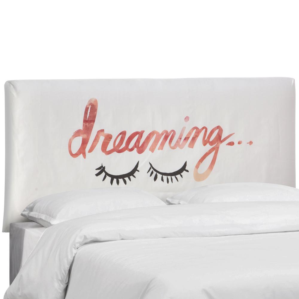 Skyline Furniture Dreaming Eng Pink Twin Slipcover Headboard Skyline Furniture Dreaming Eng Pink Twin Slipcover Headboard