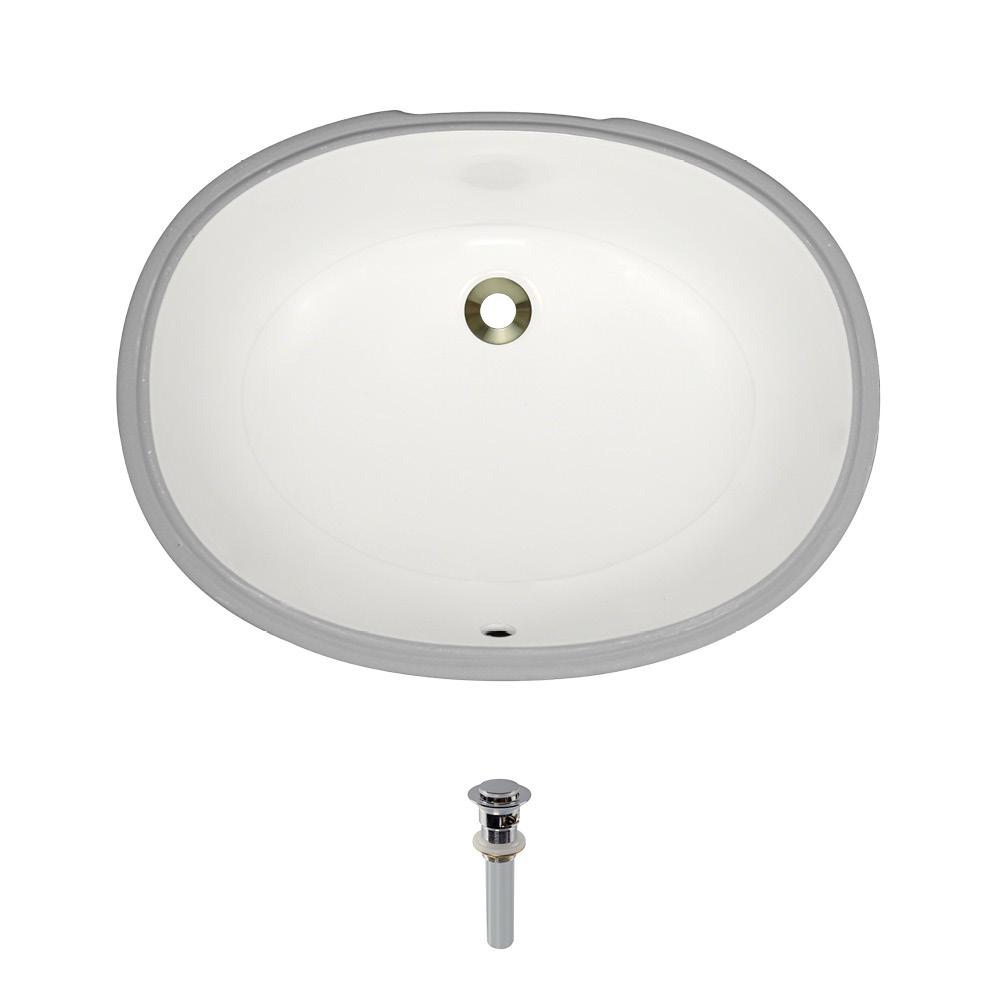 Mr Direct Undermount Porcelain Bathroom Sink In Bisque With Pop Up Undermount Porcelain Bathroom Sink