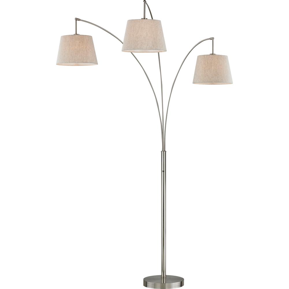 Artiva Luce 84 In Brushed Steel Led Arched Floor Lamp With Dimmer
