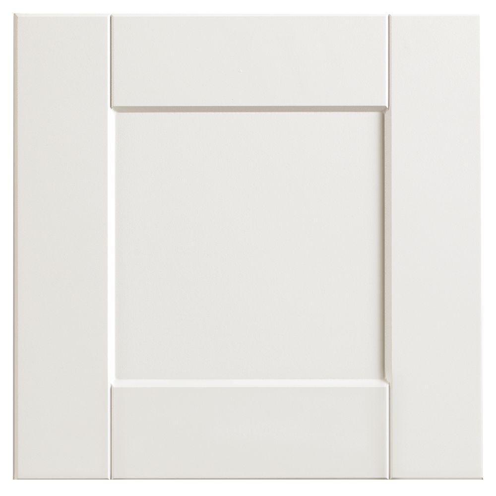 Hampton Bay 12 75x12 75 In Cabinet Door Sample In Shaker Satin White   Satin White Hampton Bay Cabinet Samples Hbksmpldr Ssw 64 1000 