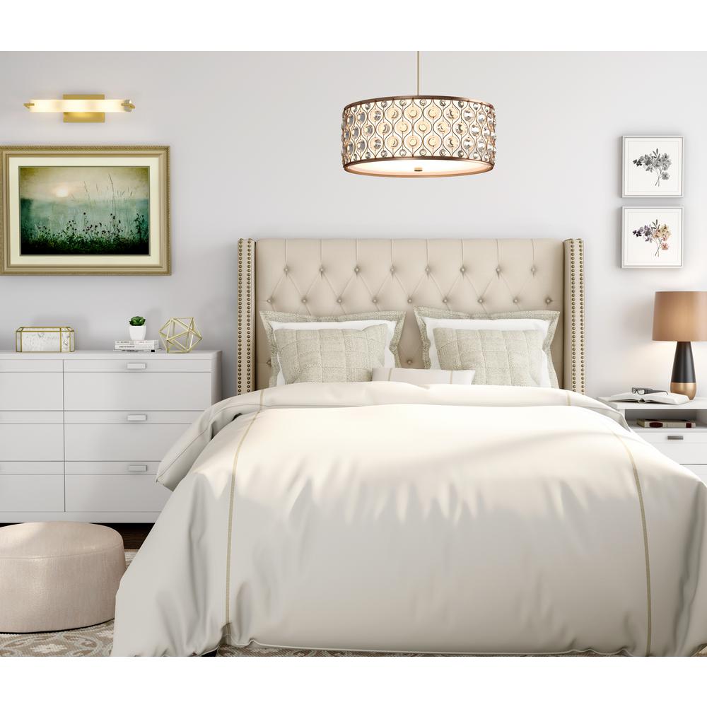 Skyline Furniture Queen Nail On Tufted Wingback Headboard In