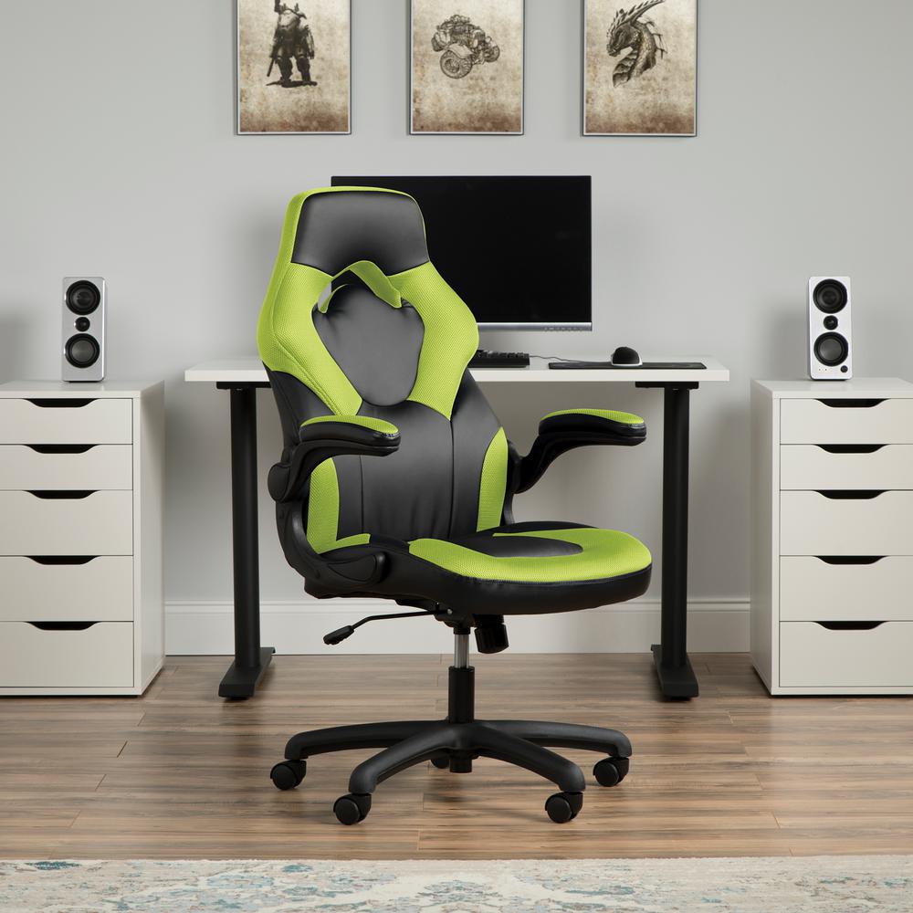 Ofm Essentials Collection Racing Style Bonded Leather Gaming Chair In Green Ess 3085 Grn Ess 3085 Grn The Home Depot