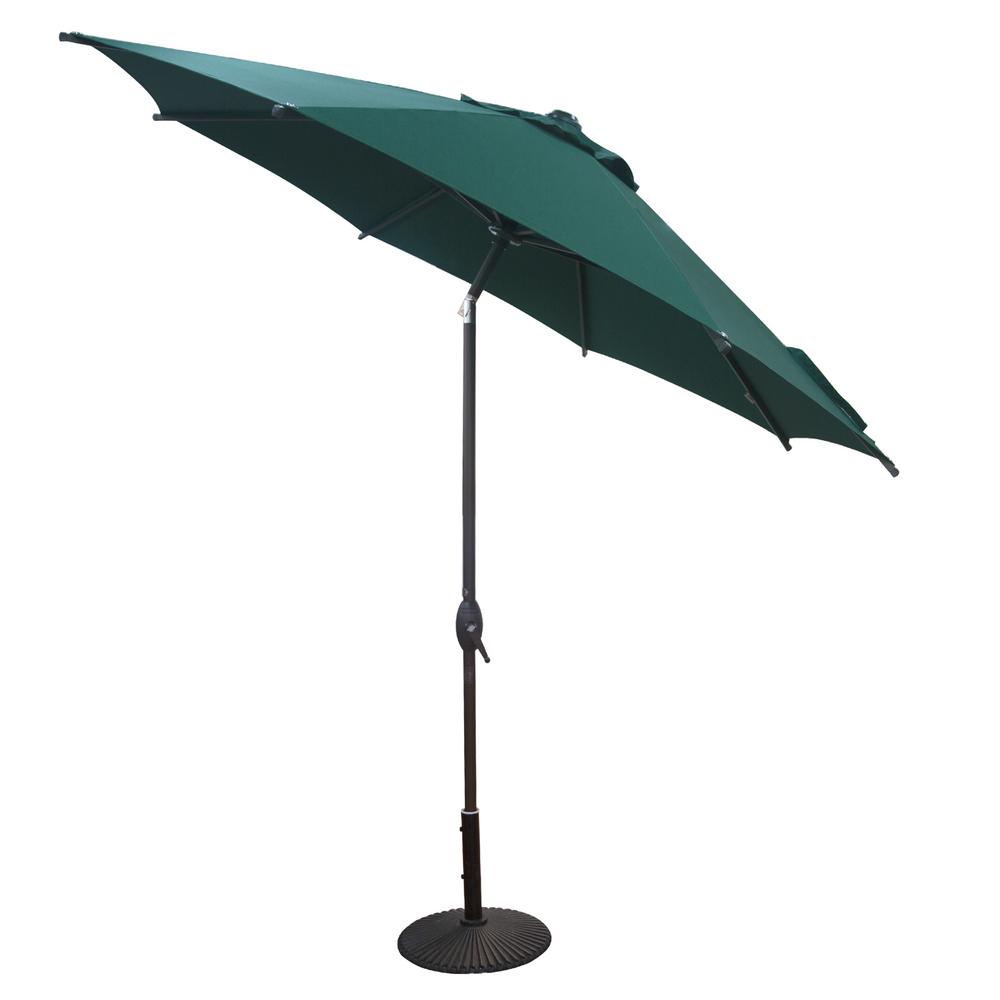 Abba Patio 9 Ft Market Patio Umbrella Steel Pole With Auto Tilt And Crank Dark Green 8 Ribs Ap9388ctadg The Home Depot