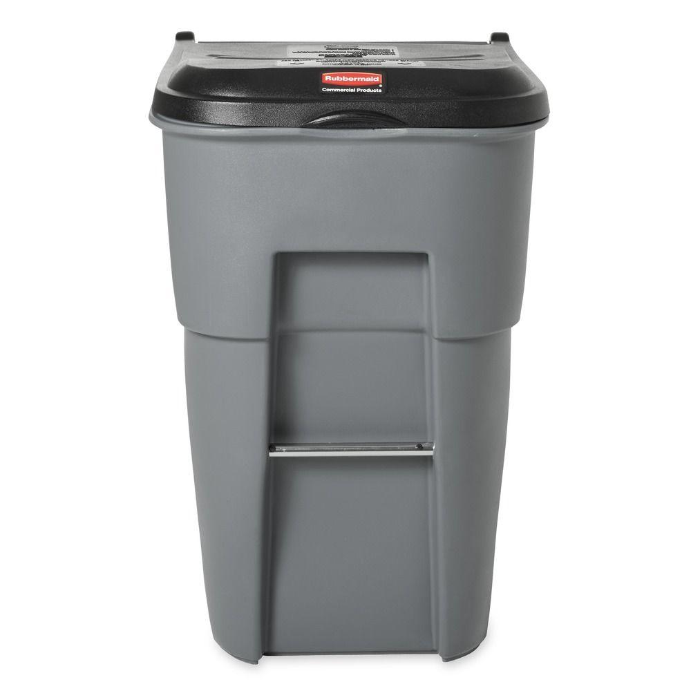 Rubbermaid Commercial Products Brute 95 Gal. Grey Rollout Trash Can ...