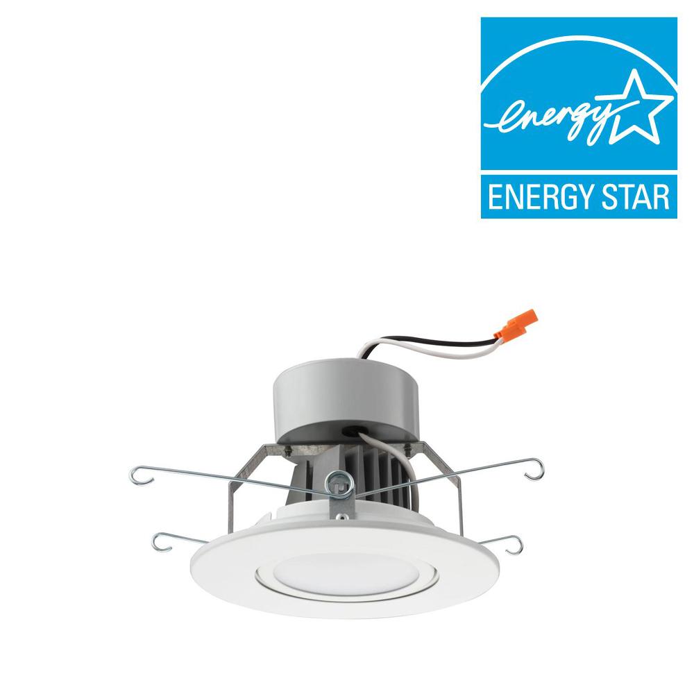 New Construction And Remodel Lithonia Lighting Recessed Brushed Matte White Led Recessed Downlighting Gimbal Module