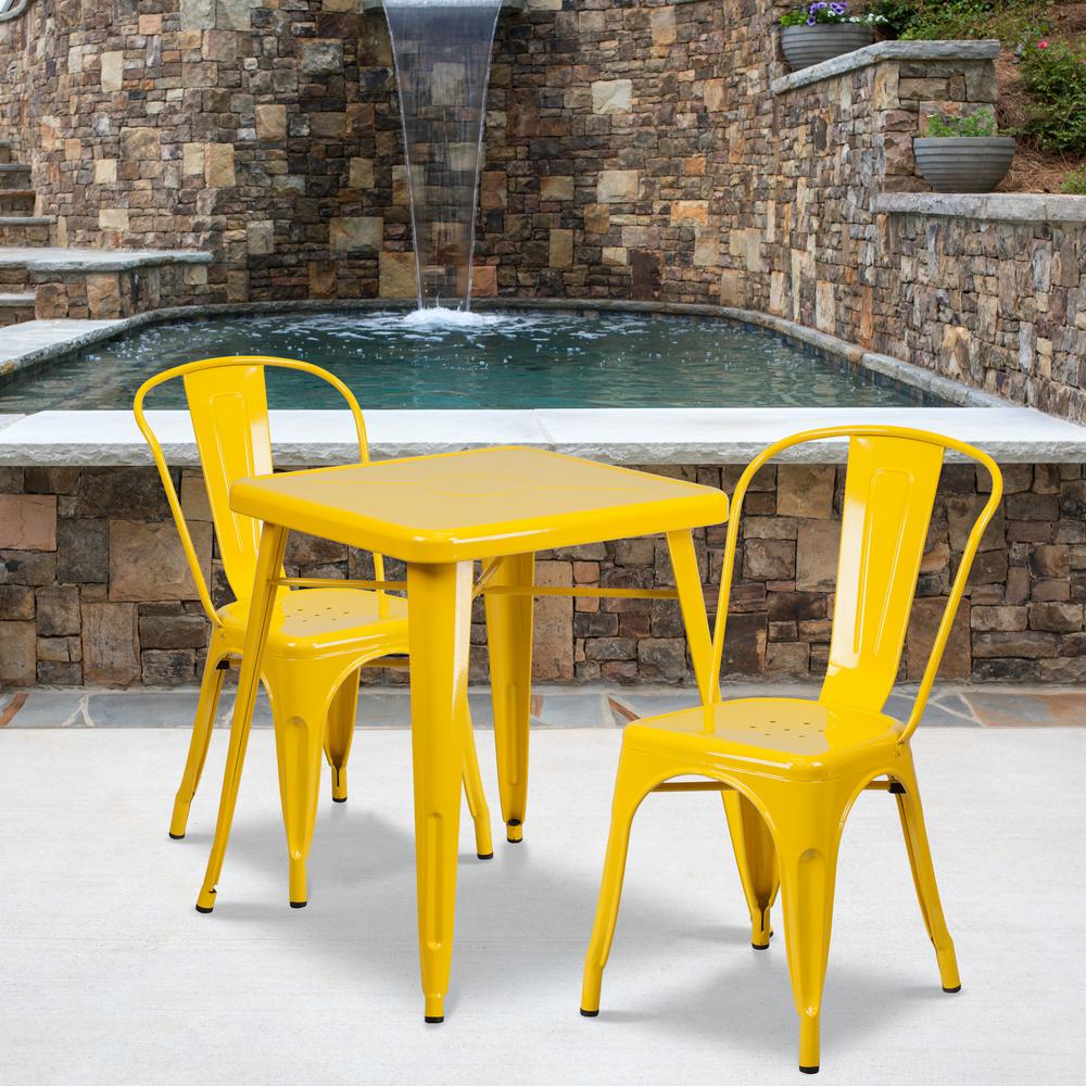 Carnegy Avenue Yellow 3 Piece Metal Square Outdoor Bistro Set Cga Ch 159793 Ye Hd The Home Depot - Yellow Patio Bistro Set Carnegy Avenue Yellow 3 Piece Metal Square Outdoor Bistro Set Cga Ch 159793 Ye Hd The Home Depot - Yellow Patio Bistro Set