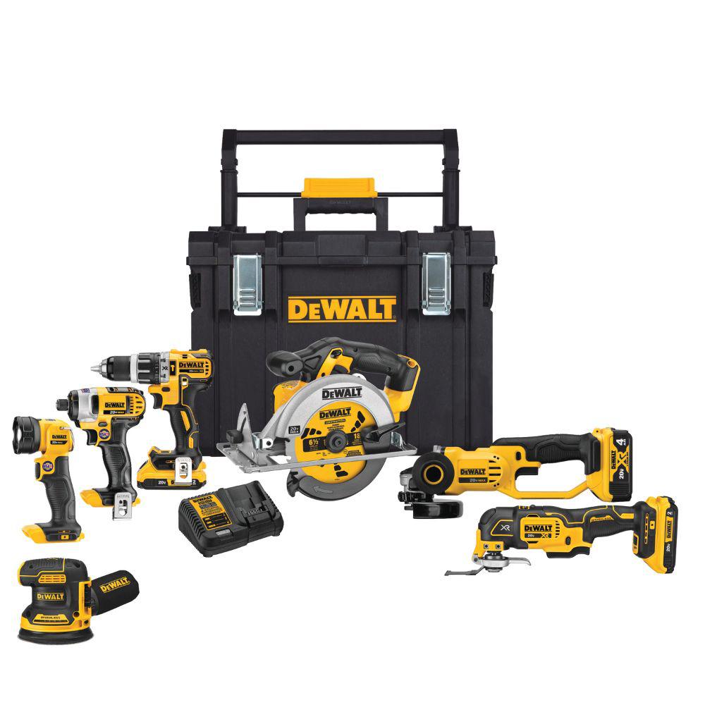 DEWALT 20-Volt MAX Lithium-Ion Cordless Combo Kit (7-Tool) with ToughSystem